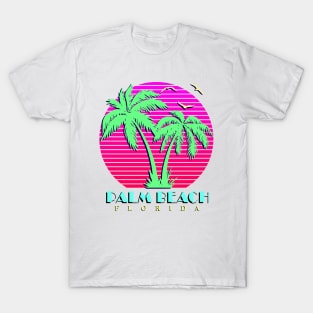 Palm Beach Florida Palm Trees Sunset T-Shirt